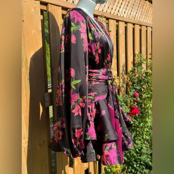 🆕 BRONX & BANCO 🧿 NWOT Bedouin Pink Lily Mini Dress, Tassel Tie, Sz XS US 2 - Picture 6 of 16